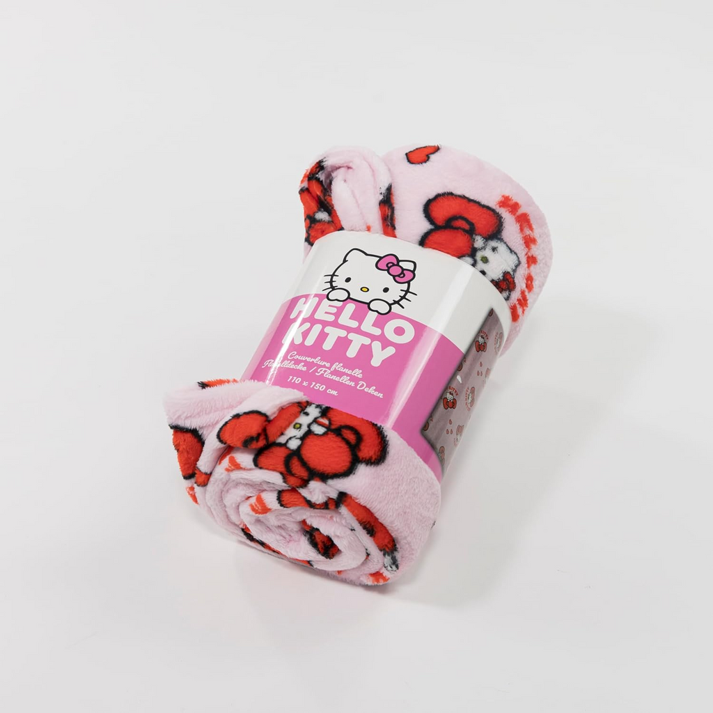 Hello Kitty Wohndecke Flauschdecke Kuscheldecke 110 x 150 cm mit Verpackung