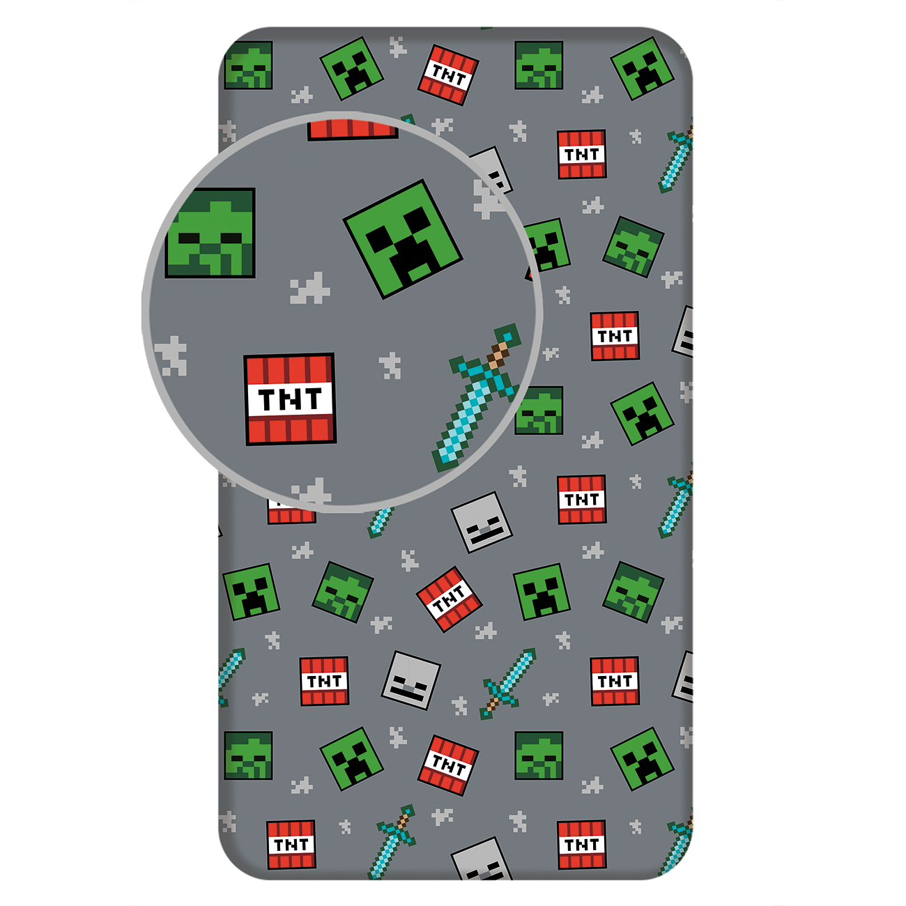 Minecraft Spannbetttuch Spannbettlaken Bettlaken 90 X 200 cm Baumwolle Motiv