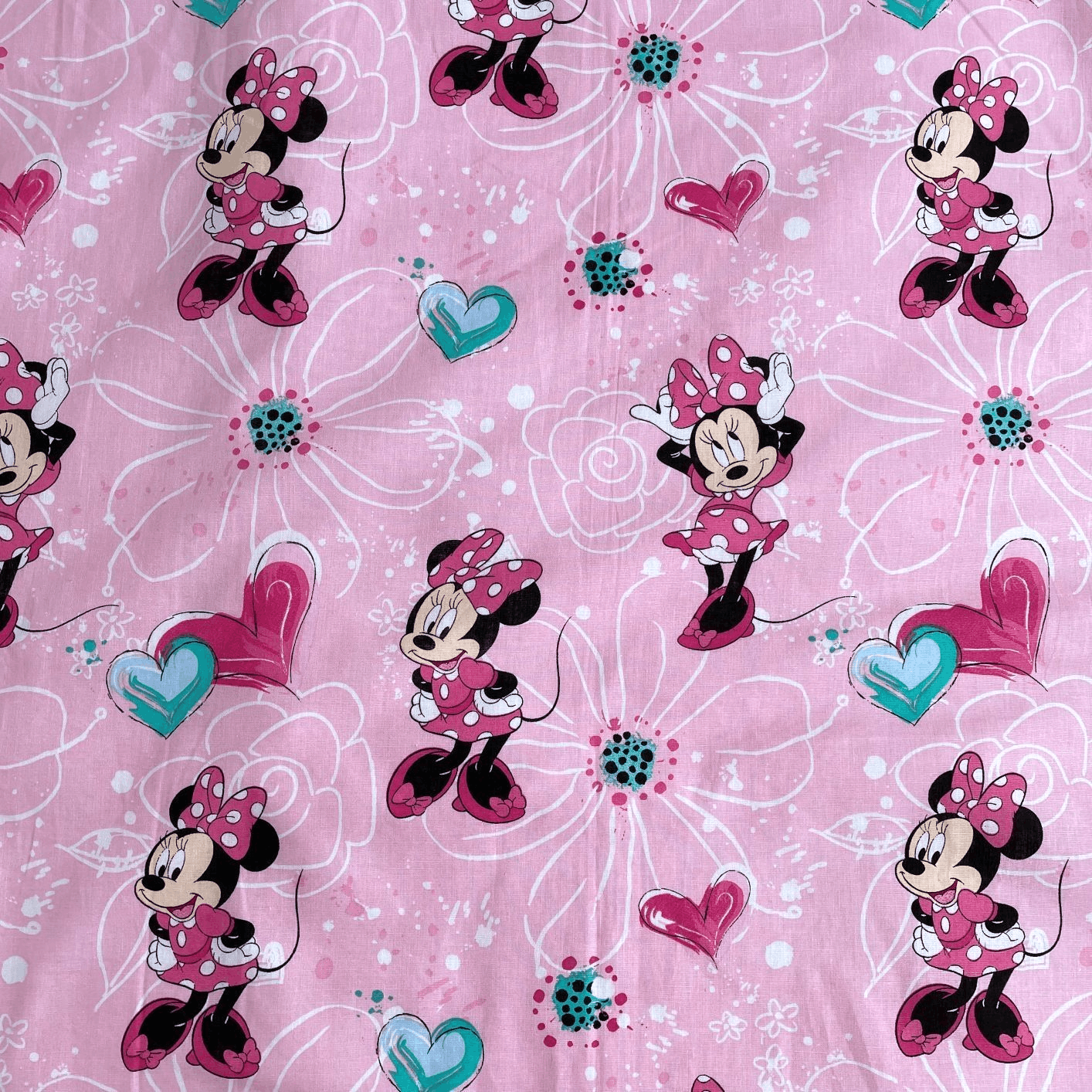 Minnie Mouse Spannbetttuch Spannbettlaken Bettlaken 90 X 200 cm Nahaufnahme vom Motiv