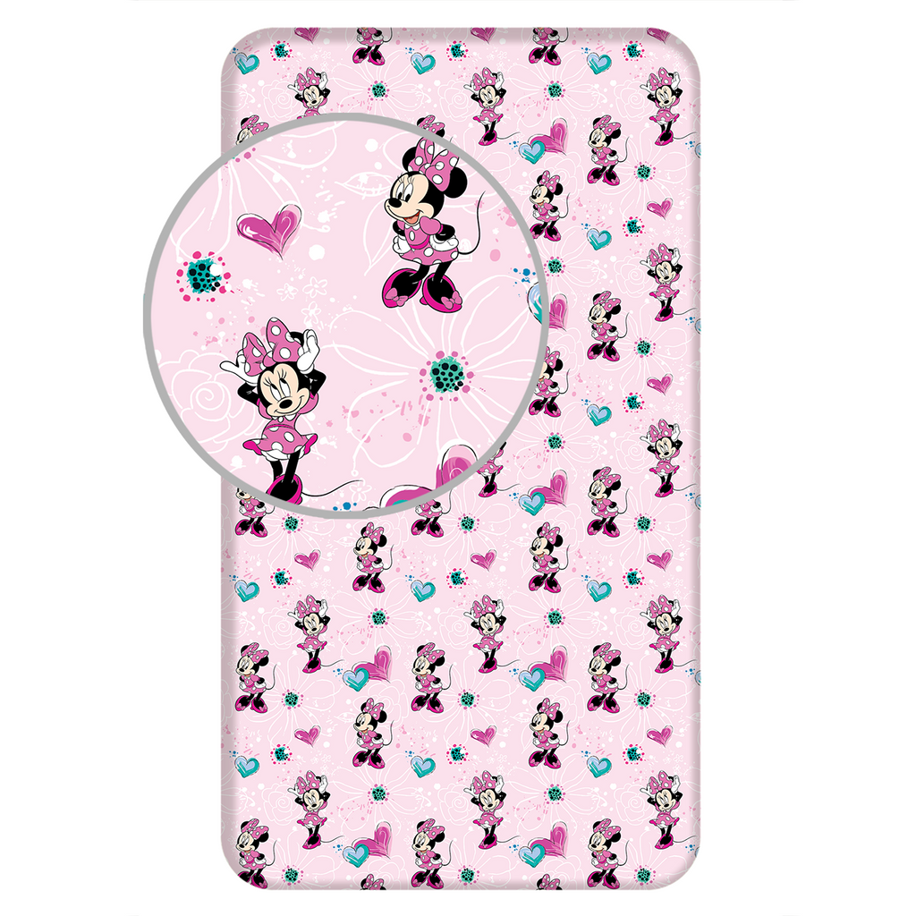 Minnie Mouse Spannbetttuch Spannbettlaken Bettlaken 90 X 200 cm Motiv