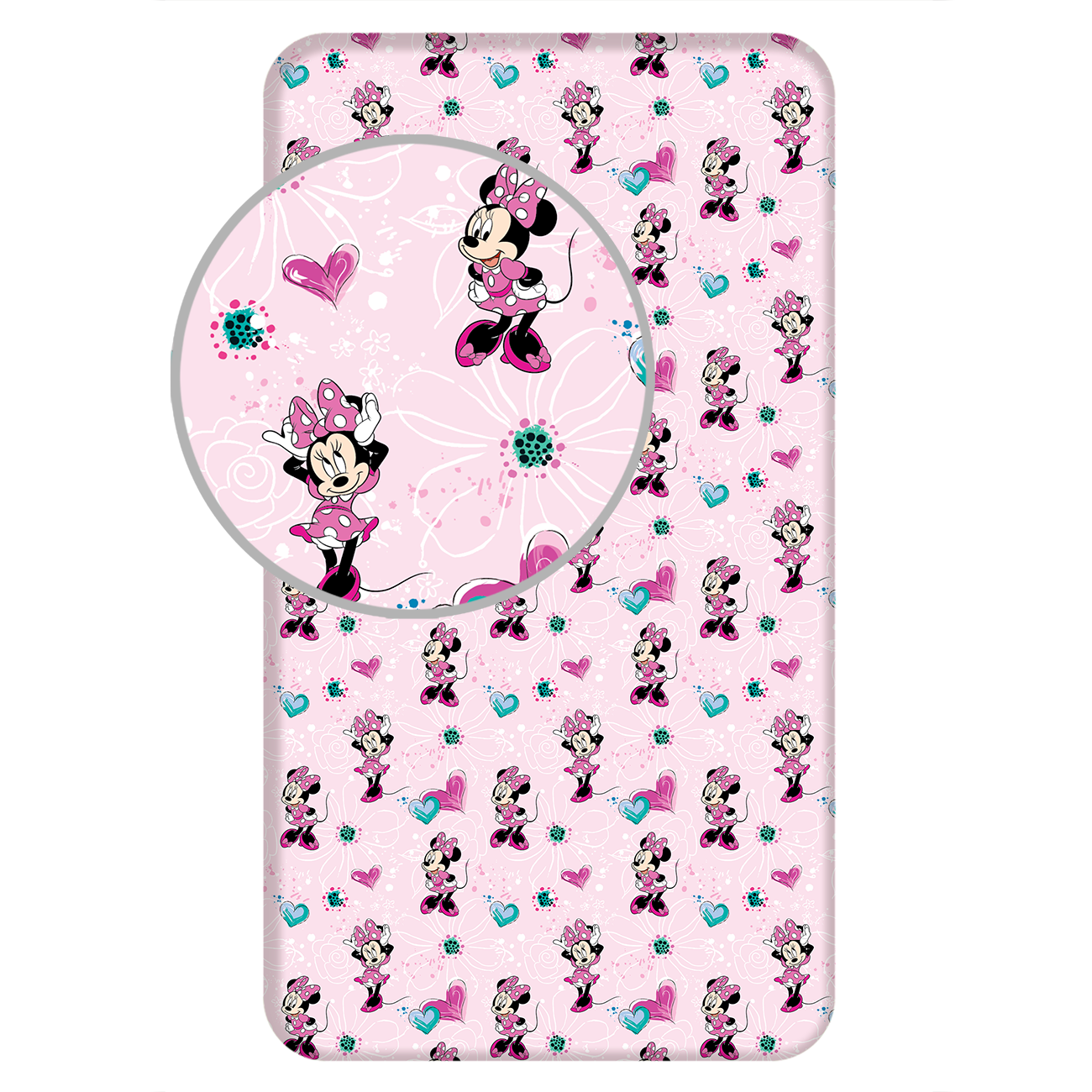 Minnie Mouse Spannbetttuch Spannbettlaken Bettlaken 90 X 200 cm Motiv
