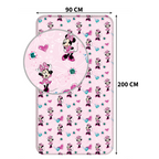 Minnie Mouse Spannbetttuch Spannbettlaken Bettlaken 90 X 200 cm mit Maßangaben