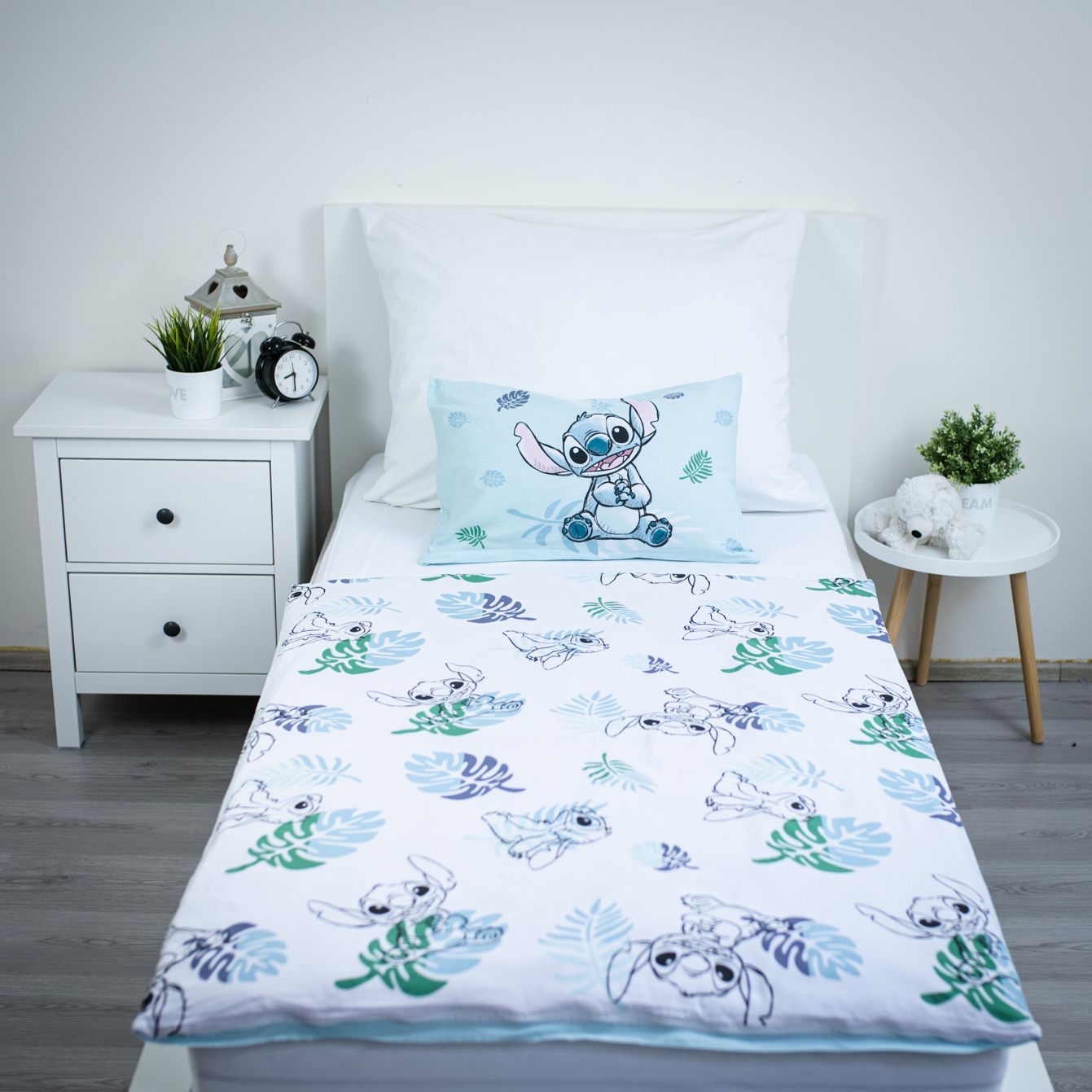 Lilo & Stitch Frosch Baby Bettwäsche Set 100x135 cm 100% Baumwolle Rückseite