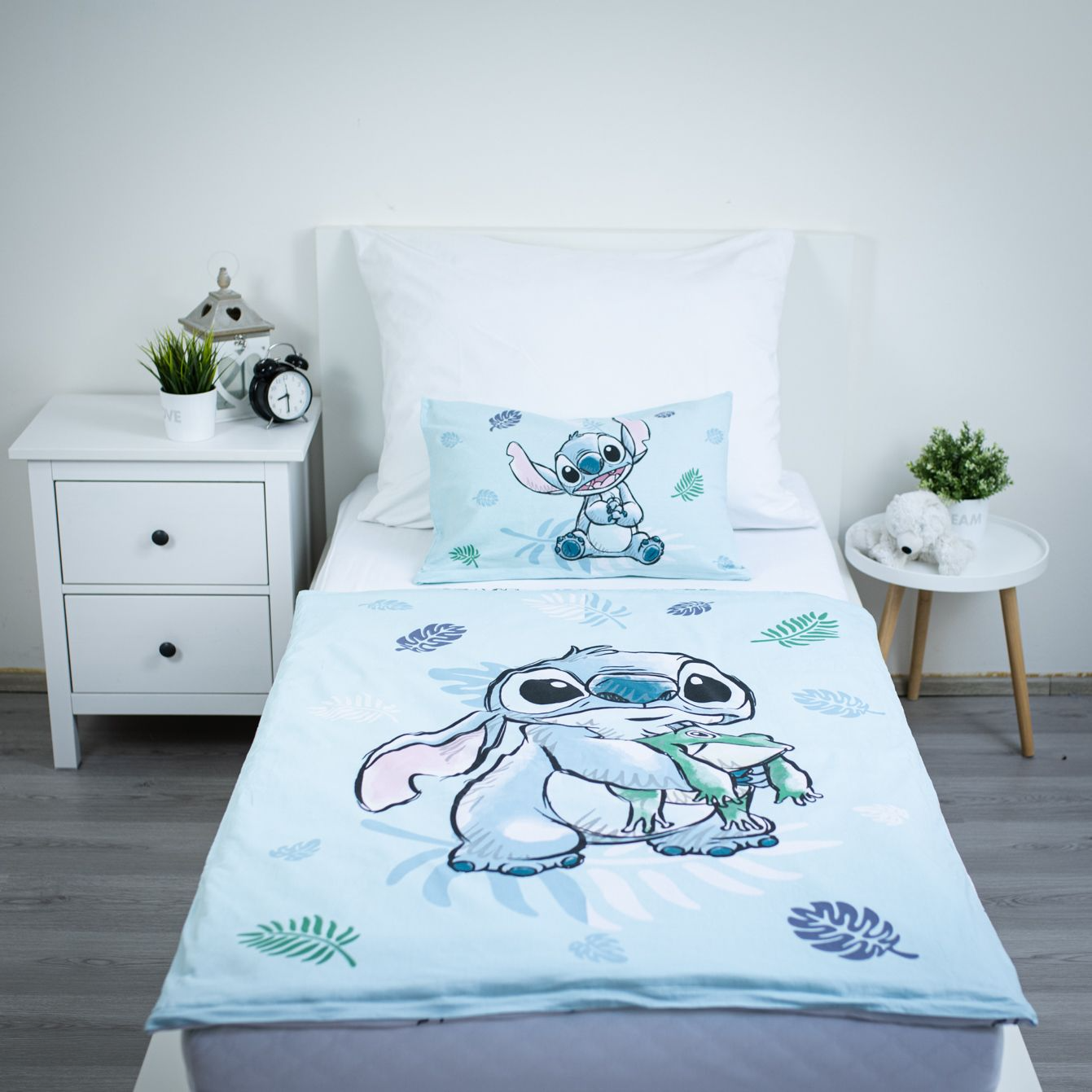Lilo & Stitch Frosch Baby Bettwäsche Set 100x135 cm 100% Baumwolle Vorderseite
