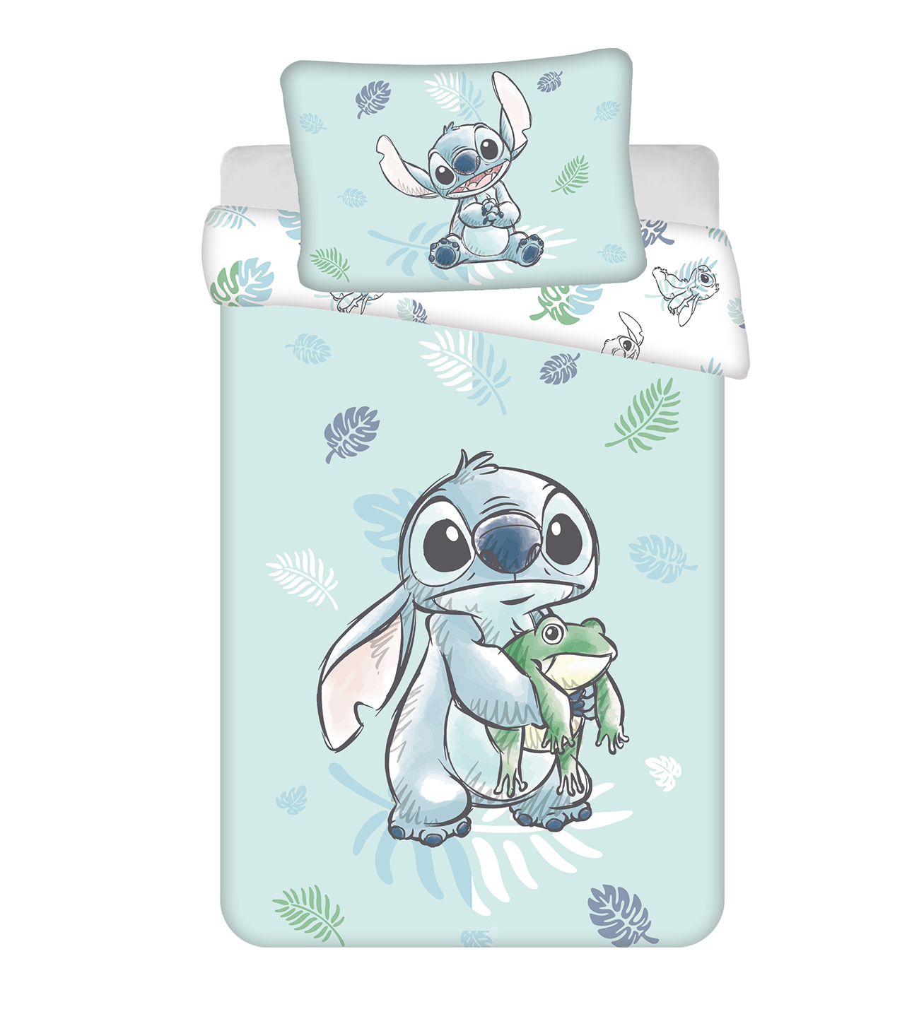 Lilo & Stitch Frosch Baby Bettwäsche Set 100x135 cm 100% Baumwolle Motiv
