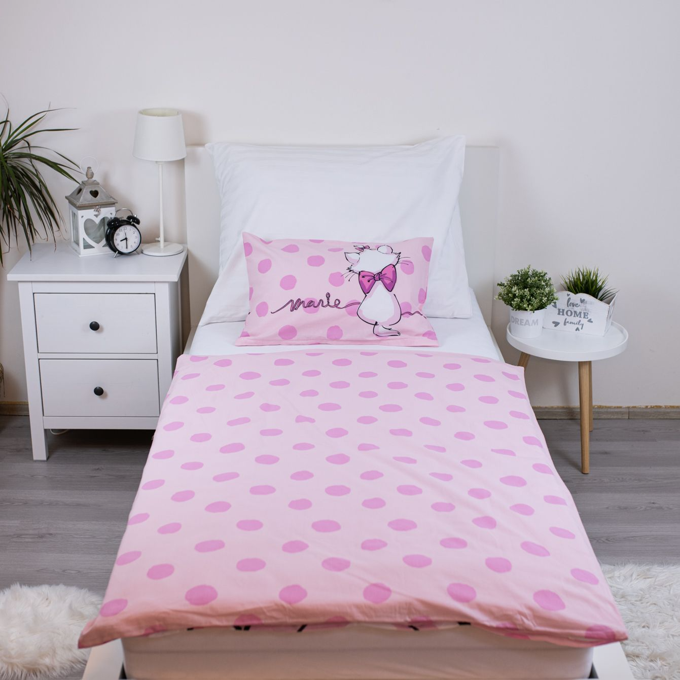 Aristocats Cat Marie Baby Bettwäsche Set 100x135 cm 100% Baumwolle Rückseite