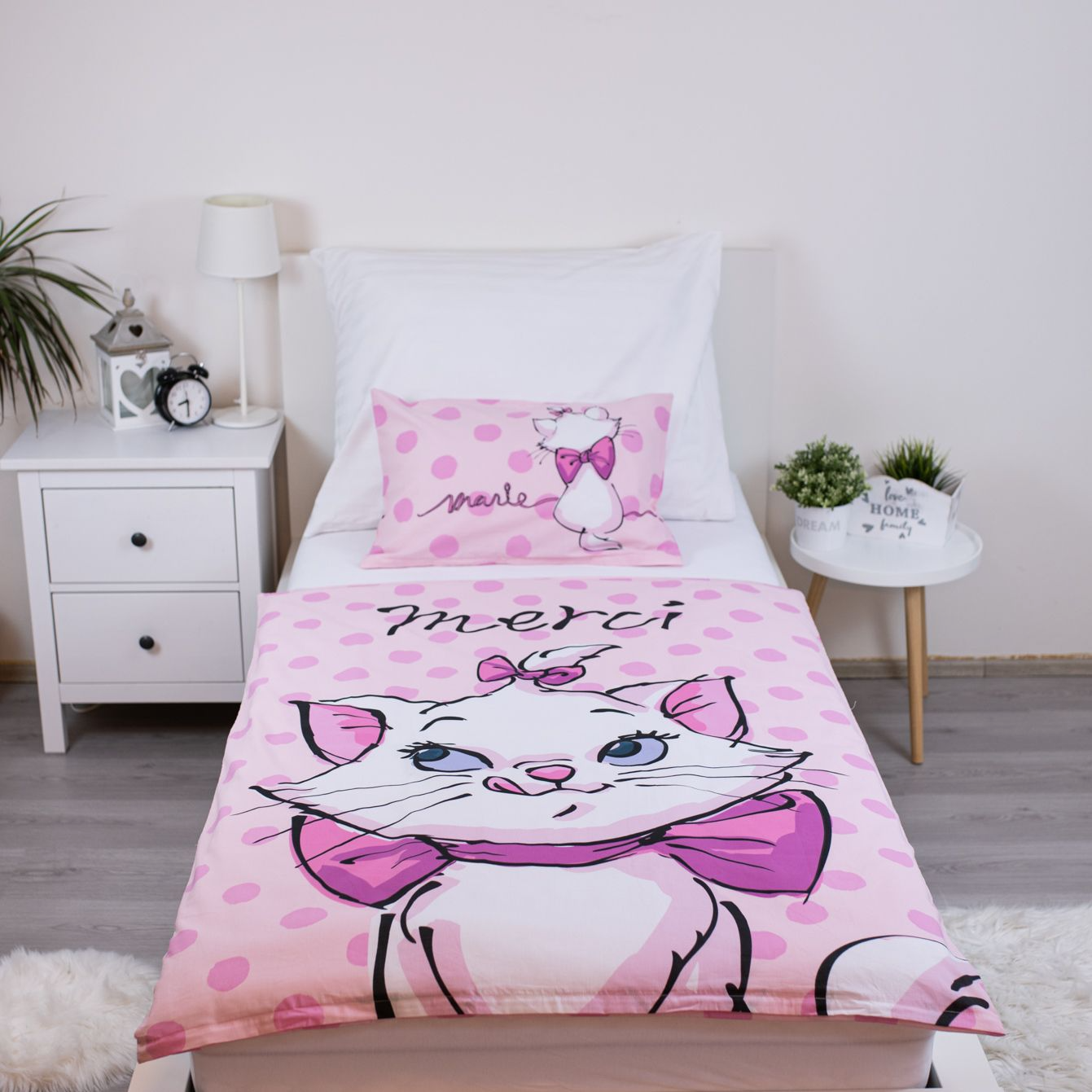 Aristocats Cat Marie Baby Bettwäsche Set 100x135 cm 100% Baumwolle Vorderseite