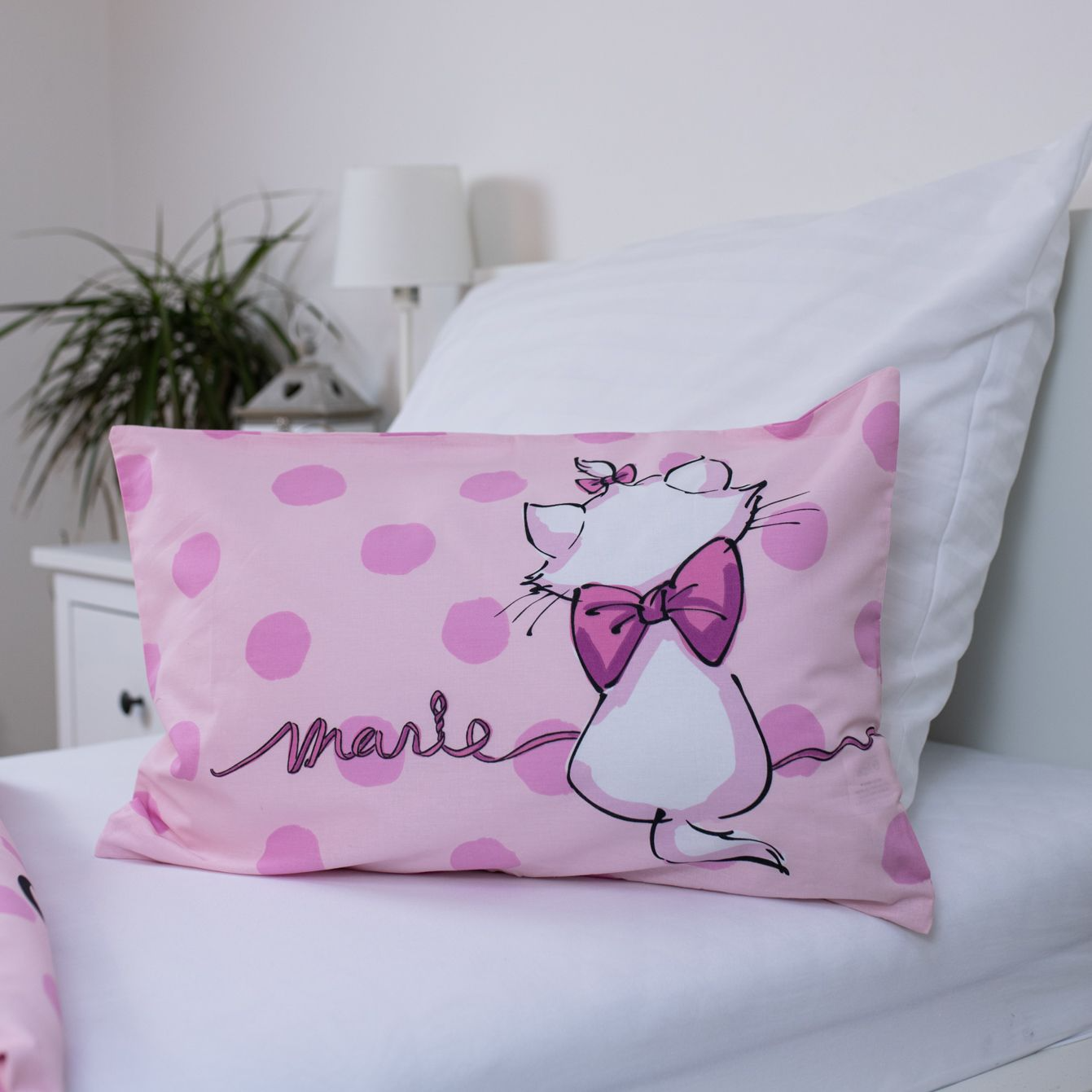 Aristocats Cat Marie Baby Bettwäsche Set 100x135 cm 100% Baumwolle Kopfkissen