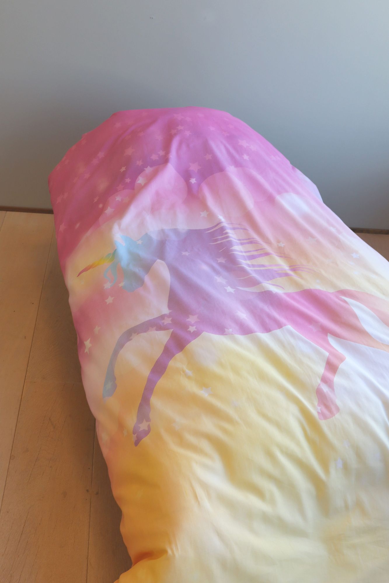 Einhorn Regenbogen Bettwäsche Set 2 tlg 135 x 200 cm 100% Baumwolle Bettbezug