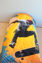 Skater Skateboard Bettwäsche Set 2 tlg 135 x 200 cm 100% Baumwolle Vorderseite vom Bettbezug