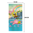SpongeBob Badetuch Strandtuch Duschtuch 70 x 140 cm 100% Baumwolle mit Maßangaben
