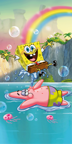 SpongeBob Badetuch Strandtuch Duschtuch 70 x 140 cm 100% Baumwolle Motiv