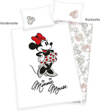 Disney Minnie Mouse Baby Bettwäsche 100 x 135 cm 100% Baumwolle Vorderseite und Rückseite vom Motiv