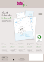 Baby Best Lieblingsmensch Baby-Bettwäsche 100x135 cm Baumwolle Flanell Rückseite der Verpackung
