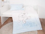 Baby Best Lieblingsmensch Baby-Bettwäsche 100x135 cm Baumwolle Flanell aufgezogen auf einem Bett