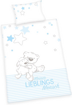 Freigestellte Produktansicht der Vorderseite von der Baby Best Lieblingsmensch Baby-Bettwäsche 100x135 cm Baumwolle Flanell
