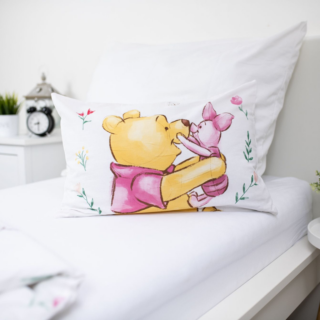 Disney Winnie Pooh Baby Bettwäsche Set 2 tlg 100x135 cm 100% Baumwolle Kopfkissen
