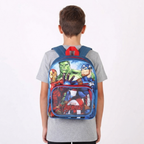 Marvel Avengers Rucksack für Kinder - Blau Vorschule Kindergarten auf dem Rücken eines Jungen