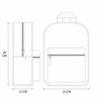 Maßzeichnung vom Disney Eiskönigin Elsa Rucksack für Kinder Blau Vorschule Kindergarten mit den Abmessungen 30 x 25 x 12 cm