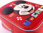 Detailansicht der dreidimensionalen EVA-Vorderseite, die das lächelnde Gesicht von Mickey Mouse und bunte Deko-Elemente plastisch hervorhebt.