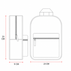 Abmessungen vom Rucksack Bluey Style Legends Kinderrucksack Hellblau 33 x 23 x 9 cm