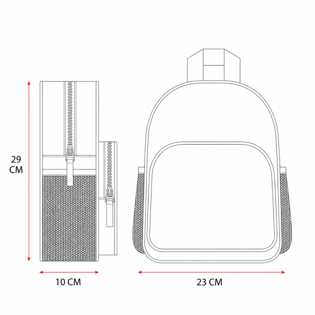 Abmessungen vom Rucksack Hello Kitty Sweet Charm Kinderrucksack Rosa Violett 29 x 23 x 10 cm