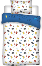 Freigestellte Produktansicht von der Rückseite vom Cars Babybettwäsche Set Lightning McQueen 100x140 cm 100% Baumwolle