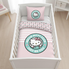Ambiente Aufnahme vom Hello Kitty Babybettwäsche Set 100x140 + 40x60 cm 100% Baumwolle