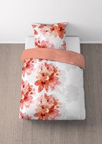 Ambiente Aufnahme vom Polycotton-Biber-Bettwäsche Set Blume 135x200 + 80x80 cm 2-teilig