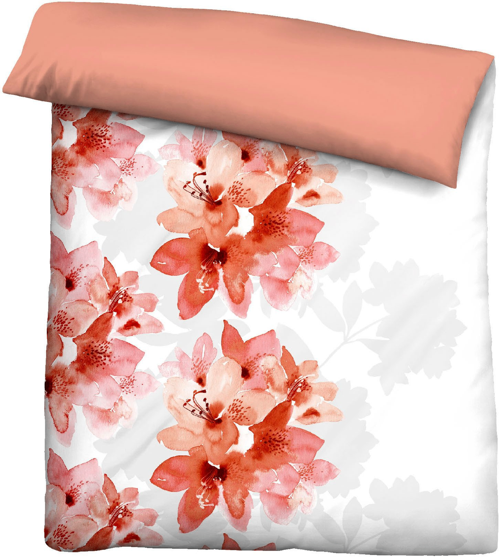 Bettbezug vom Polycotton-Biber-Bettwäsche Set Blume 135x200 + 80x80 cm 2-teilig