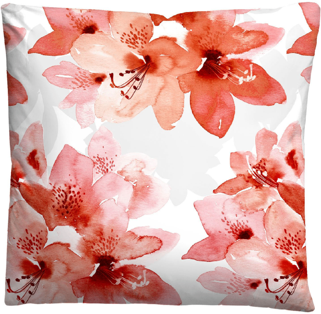 Vorderseite des Kopfkissens vom Polycotton-Biber-Bettwäsche Set Blume 135x200 + 80x80 cm 2-teilig
