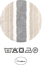 Pflegehinweise und Reißverschluss-Symbol vom Polycotton-Biber-Bettwäsche Set Streifen 135x200 + 80x80 cm 2-teilig