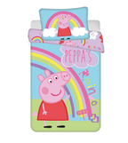 Freigestellte Produktansicht vom Babybettwäsche Set Peppa Pig Wutz 100x135 + 40x60 cm 100% Baumwolle
