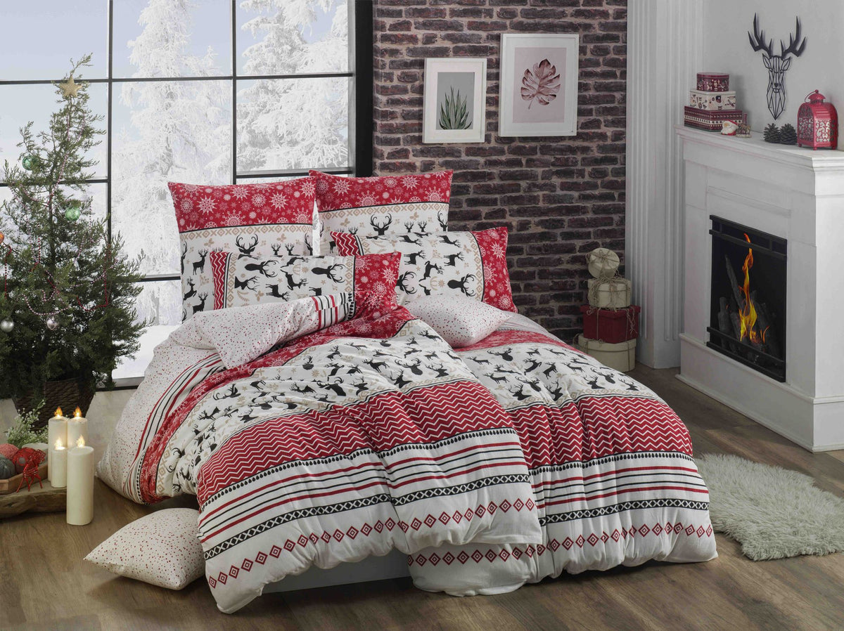 Ambiente Aufnahme vom Bettwäsche Set BREEZE 100% Baumwolle, 135 x 200 cm, 2-teilig in einem Bett