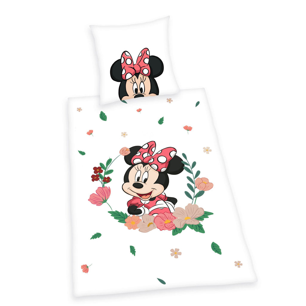 Freigestellte Produktansicht der Vorderseite von der Disney's Minnie Mouse Flanell-Bettwäsche 135x200 + 80x80 cm Baumwolle