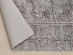 Nahaufnahme von der Badematte Badteppich Duschvorleger 60 x 100 cm Rechteckig Grau mit umgeschlagener Rückseite