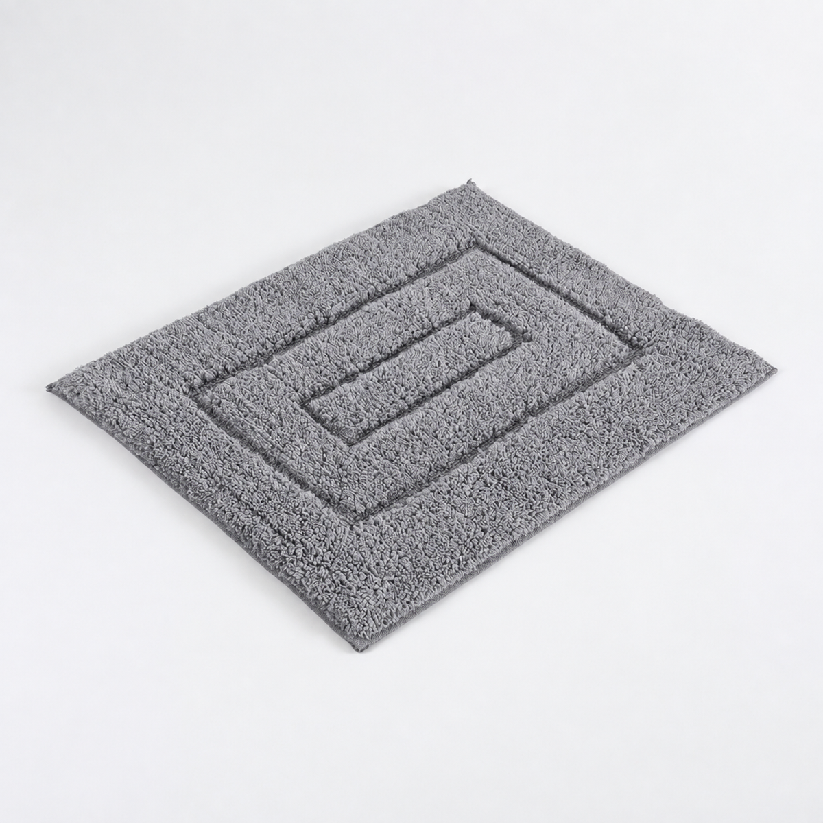 Freigestellte Produktansicht von der Badematte Badteppich Duschvorleger 60 x 100 cm Rechteckig Grau