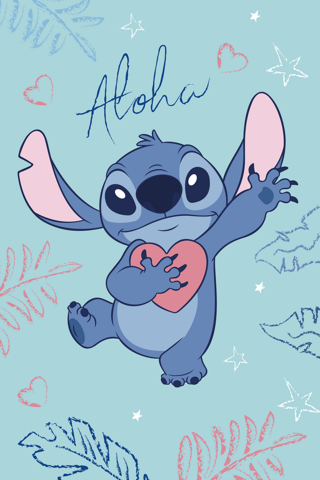 Produktansicht von der Lilo und Stitch Aloha Flauschdecke Kuscheldecke Fleecedecke 100x150cm