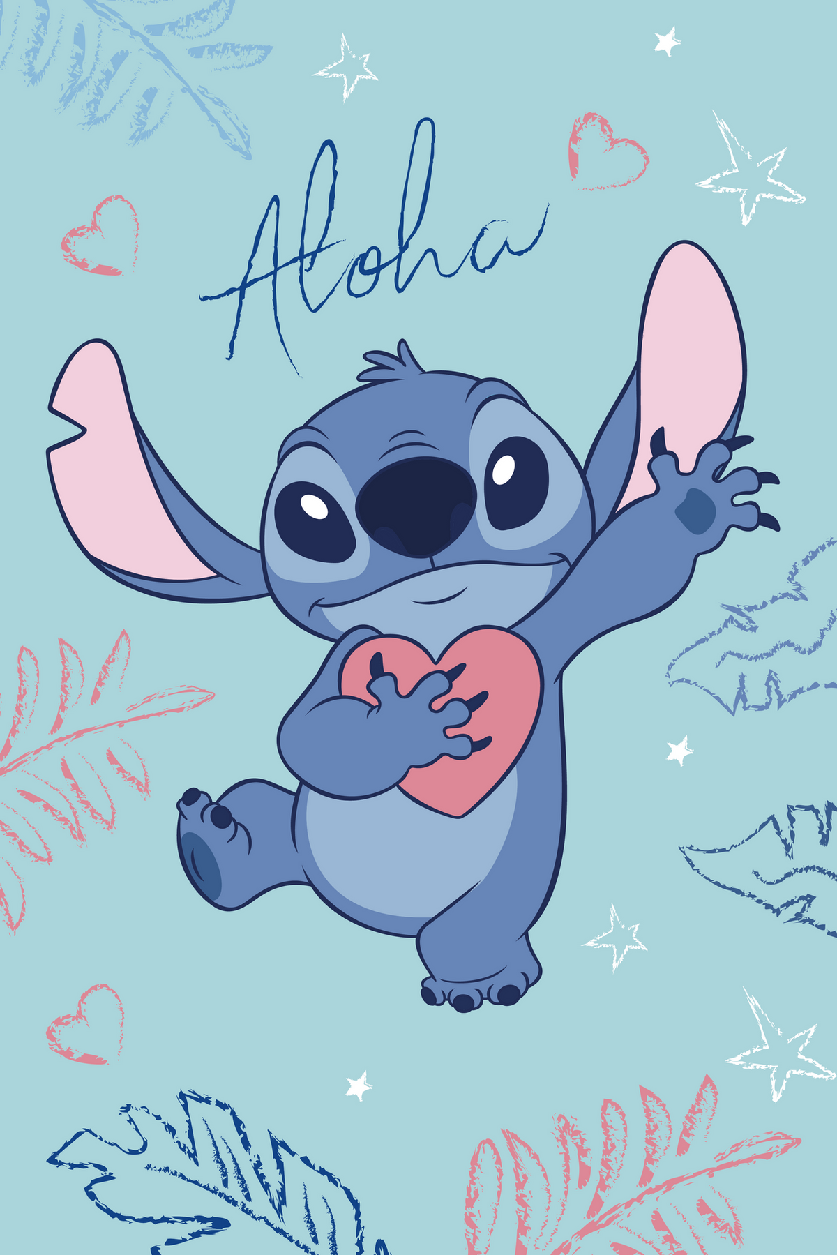 Produktansicht von der Lilo und Stitch Aloha Flauschdecke Kuscheldecke Fleecedecke 100x150cm