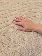 Hand auf der Badematte Badteppich Duschvorleger 60 x 100 cm Rechteckig Welle Beige