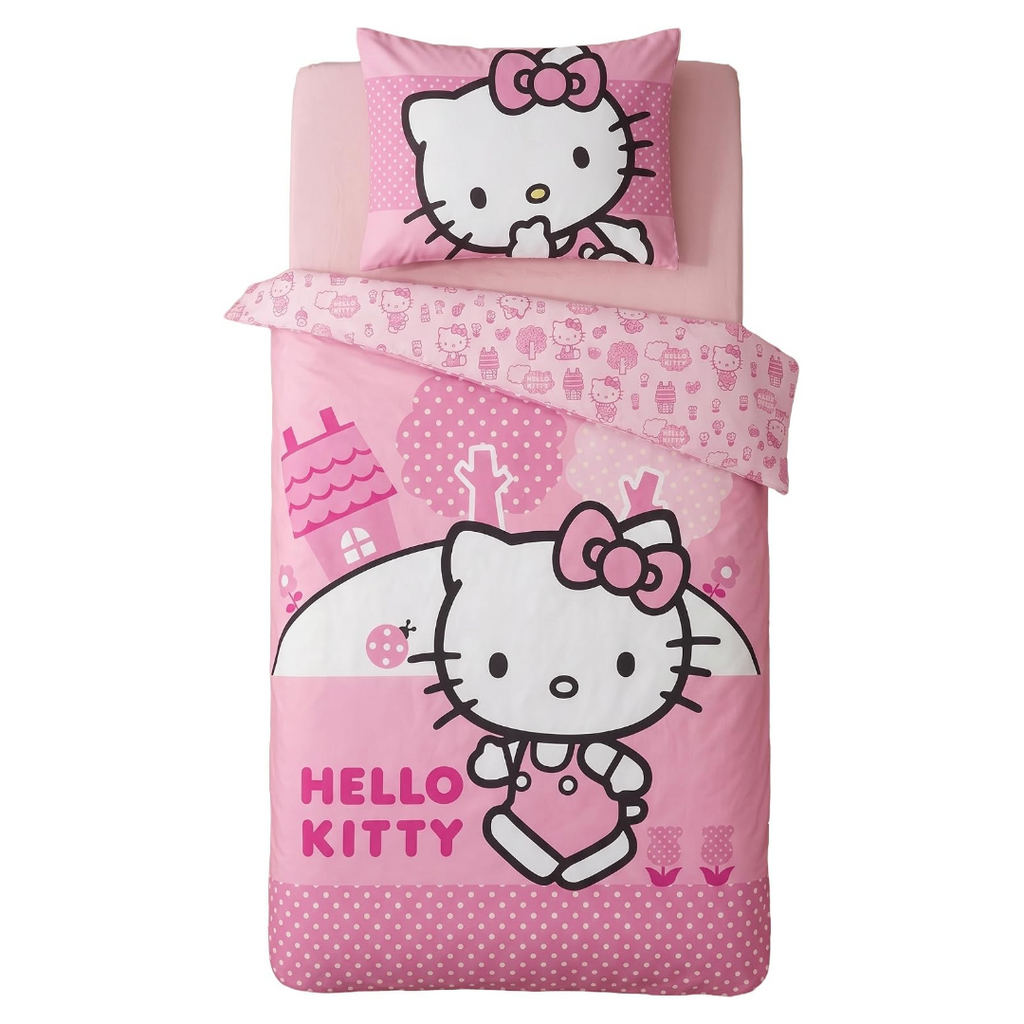 Freigestellte Produktansicht vom Hello Kitty Baby Bettwäsche Set 100x135 cm + 40x60 cm 100% Baumwolle