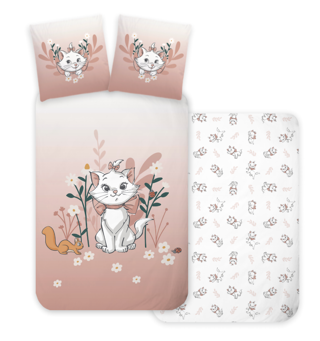 Freigestellte Produktansicht vom Disney Aristocats Baby Bettwäsche Set 100x135 cm + 40x60 cm Baumwolle