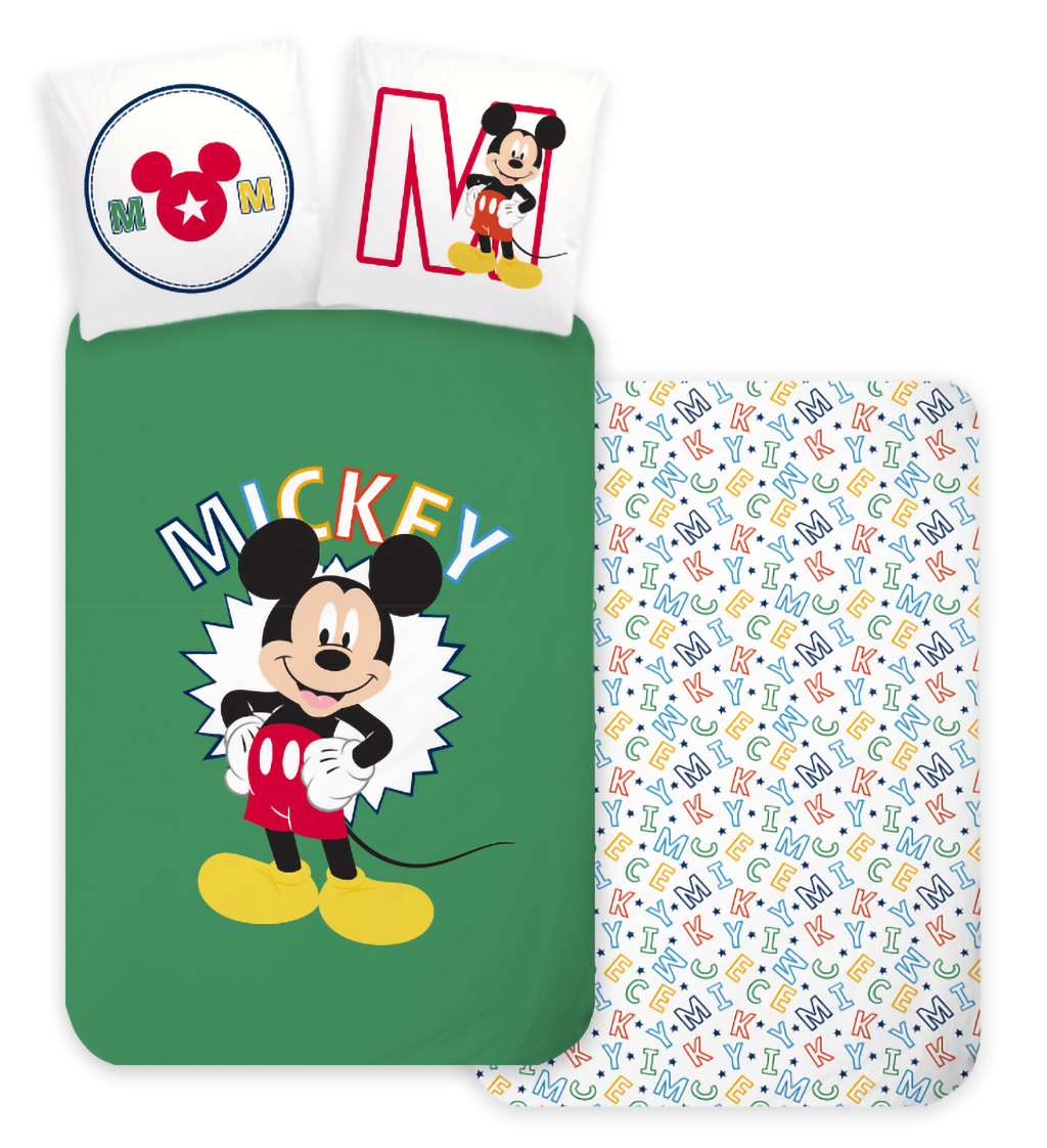 Freigestellte Produktansicht vom Disney Mickey Mouse Baby Bettwäsche Set 100 x 135 cm 100% Baumwolle