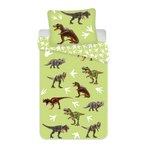 Freigestellte Produktansicht vom Dinosaurier Baby Bettwäsche Set 100x135 cm + 40x60 cm 100% Baumwolle