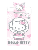 Freigestellte Produktansicht vom Hello Kitty Winter Bettwäsche Set 2tlg 135x200 cm 100% Baumwolle