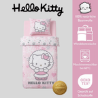 Hello Kitty Winter Bettwäsche Set 2tlg 135x200 cm 100% Baumwolle mit Produkteigenschaften