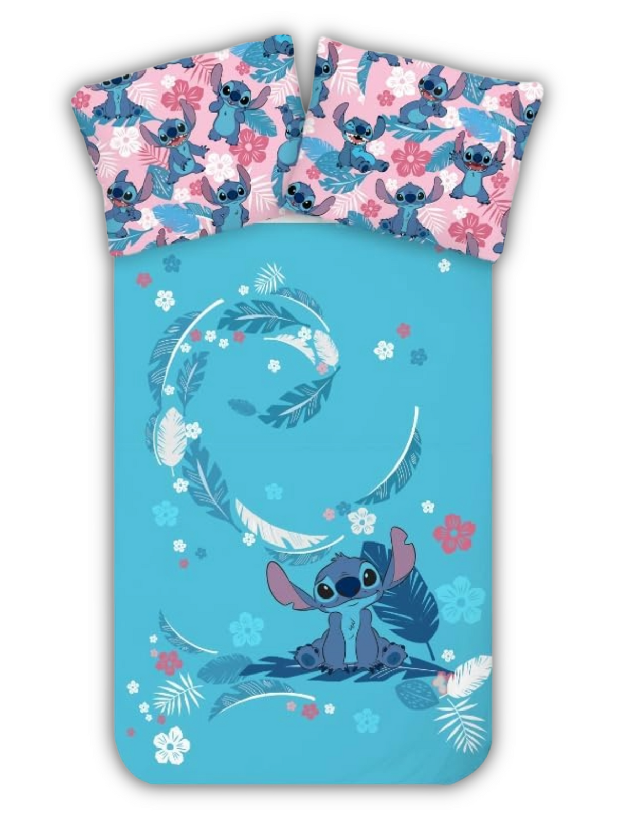 Freigestellte Produktansicht vom Disney Lilo und Stitch Bettwäsche Set 2tlg. 135x200 cm 100% Baumwolle