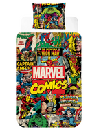 Freigestellte Produktansicht vom Marvel Comics Bettwäsche Set 2tlg. 135x200 cm + 80x80 cm Baumwolle
