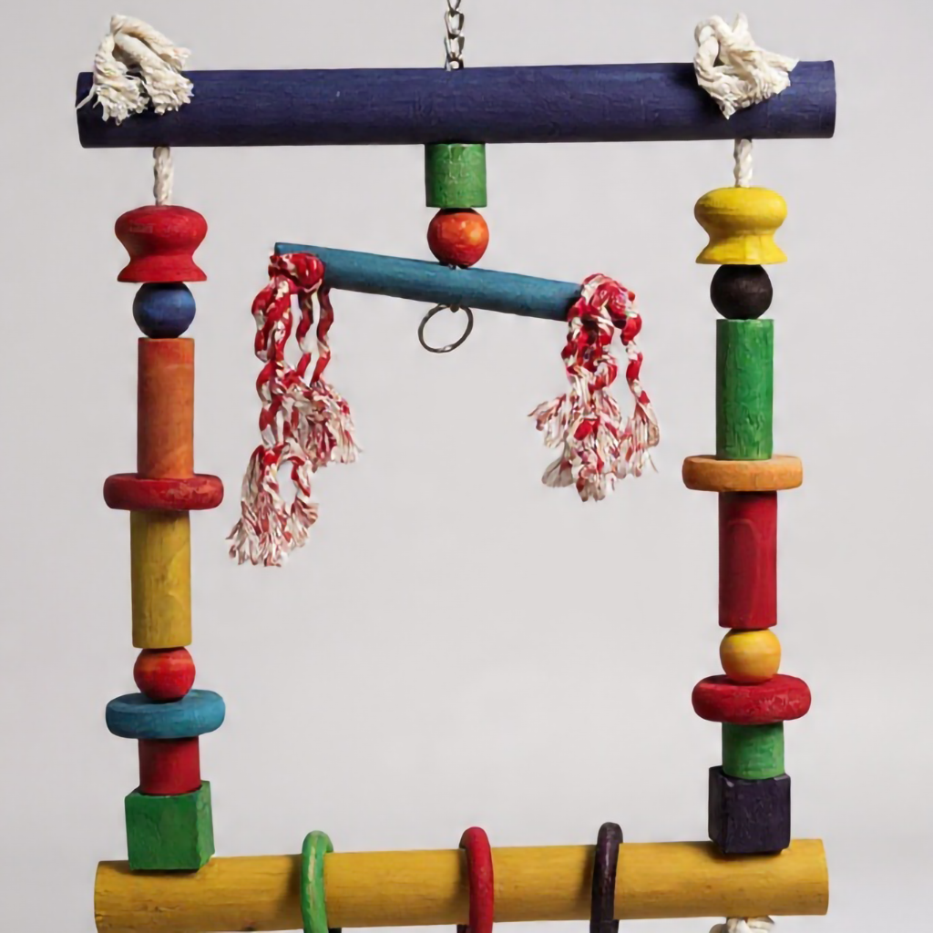 XXL Papageienschaukel 35x50cm aus Holz - Vogelspielzeug zum Klettern