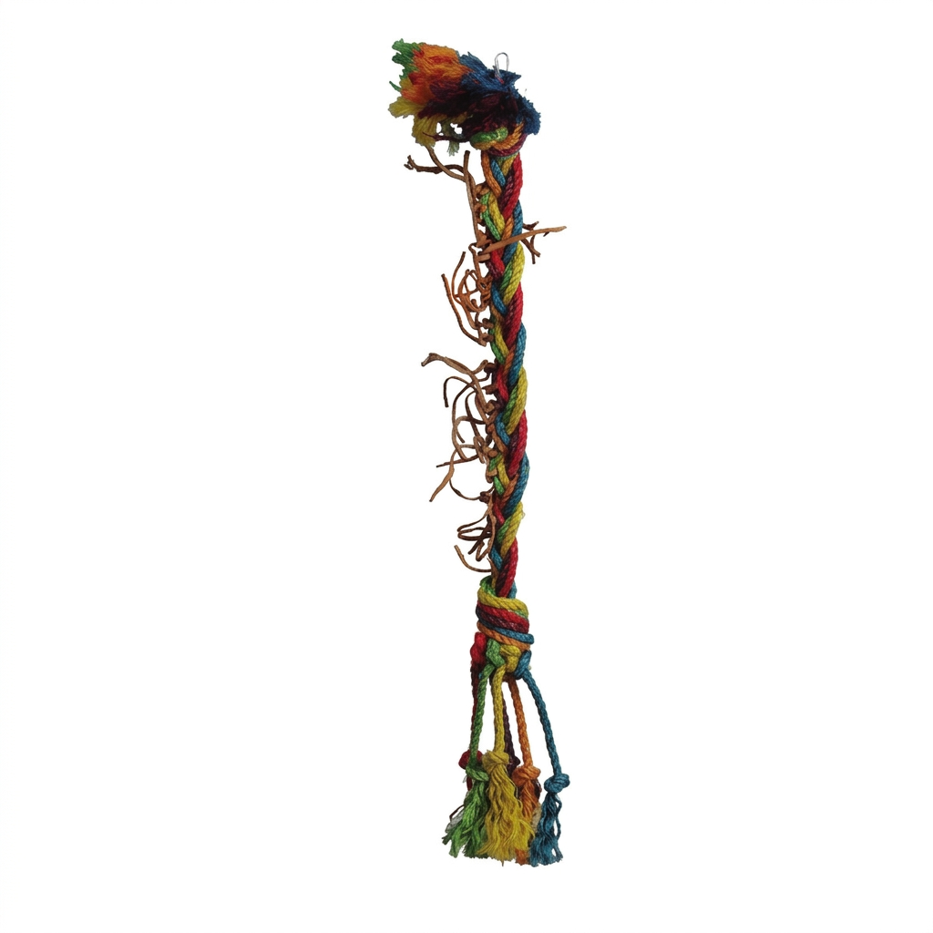 Freigestellte Produktansicht von Papageienspielzeug Vogelspielzeug Hanfseil Kletterseil ca. 104 cm